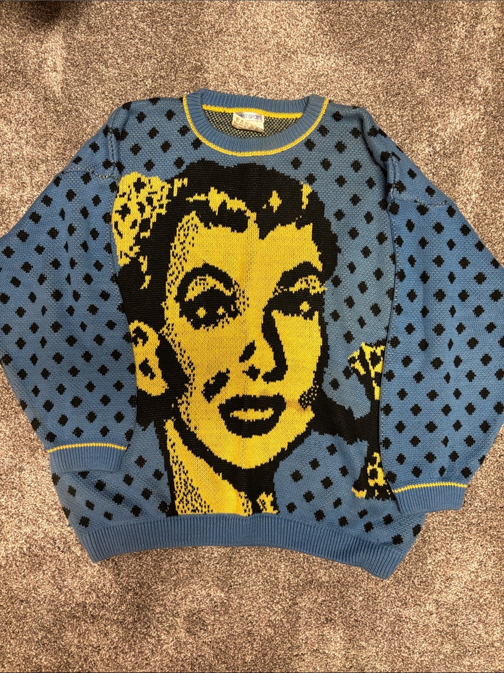 Vintage Esprit Blue & Yellow Wizard of Oz Dorothy Sweater